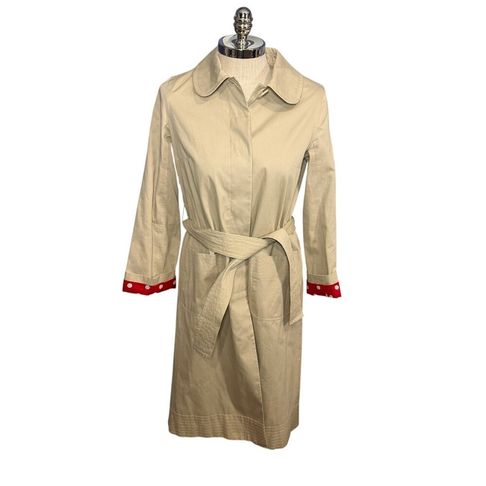 Boden Womens Trench Coat Jacket Tan Size 10